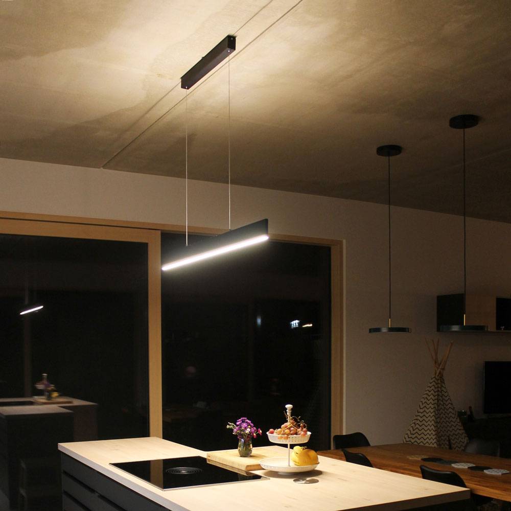 S.Luce Slim LED-Hängeleuchte Dimmbar 3040lm Up&Down Schwarz Versandkostenfrei