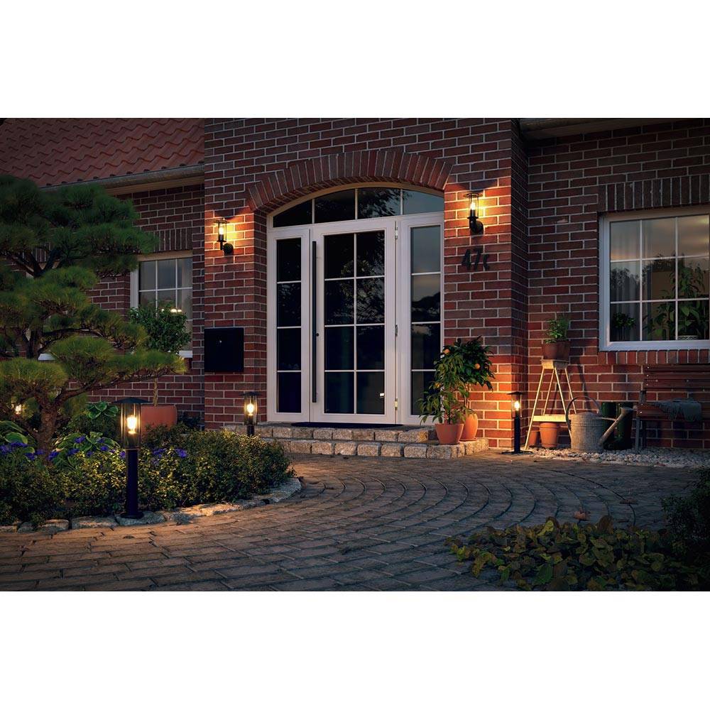 S.Luce Pollerleuchte Classic Dunkelgrau Metall Glas im Angebot