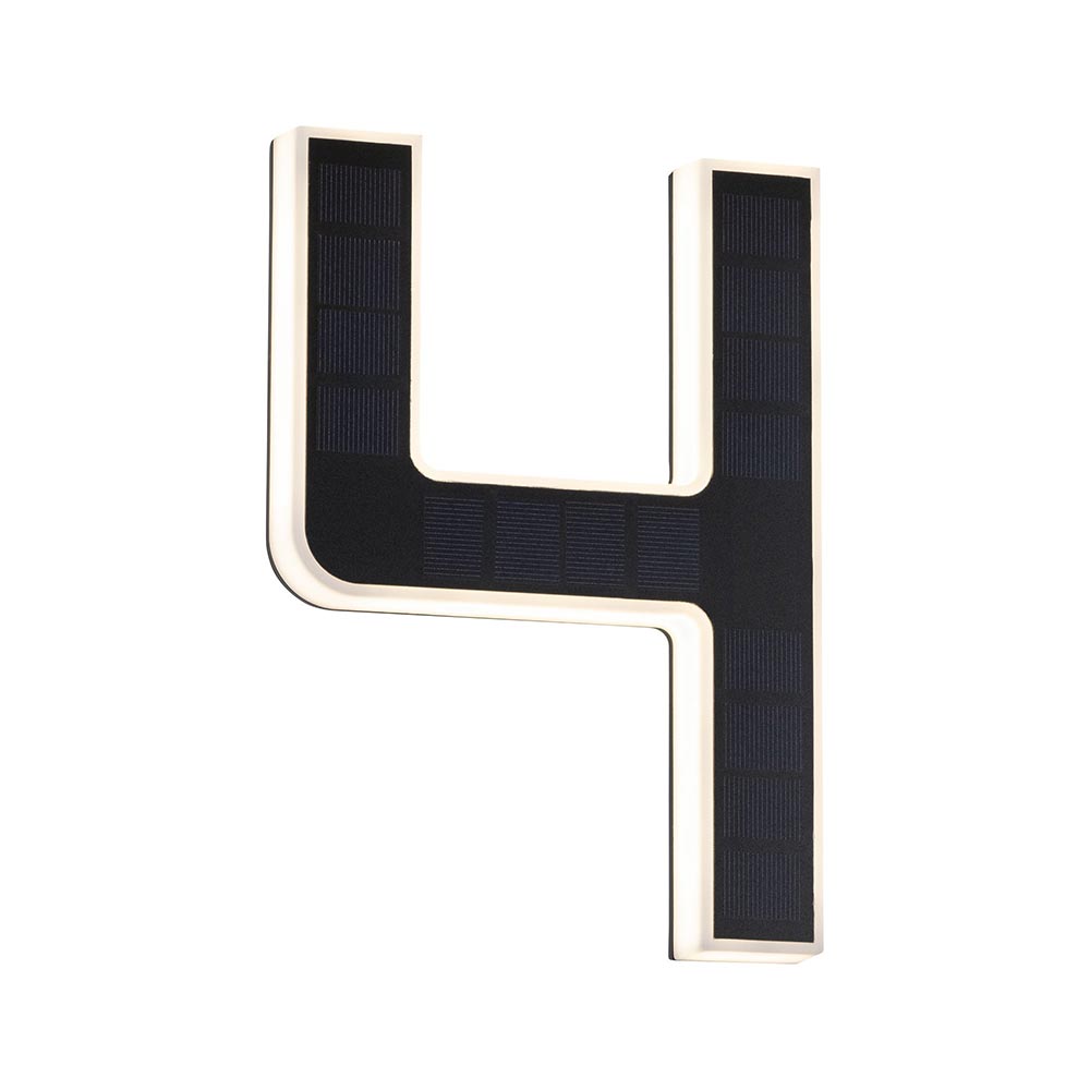 S.Luce Solar LED Hausnummernleuchte Nummer 4 Kostenloser Versand