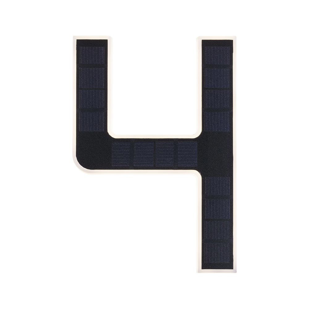 S.Luce Solar LED Hausnummernleuchte Nummer 4 Kostenloser Versand