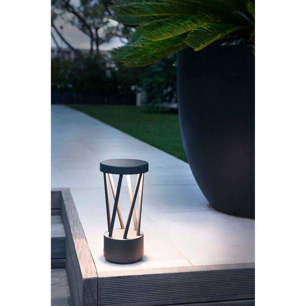 S.Luce LED Sockelleuchte Twist 10W 3000K IP65 Dunkelgrau Vatertagsangebot