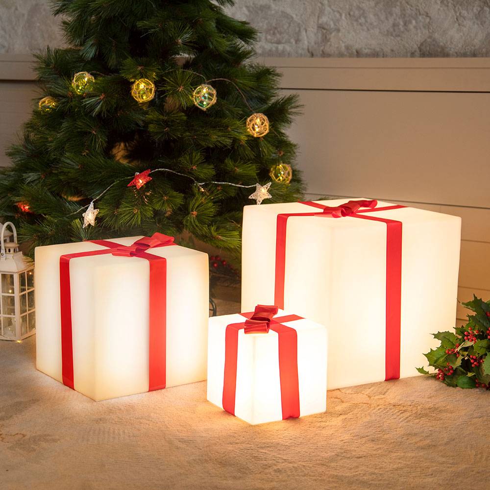 S.Luce LED Weihnachtswürfel Gifty Akku + Solar IP65 Outlet