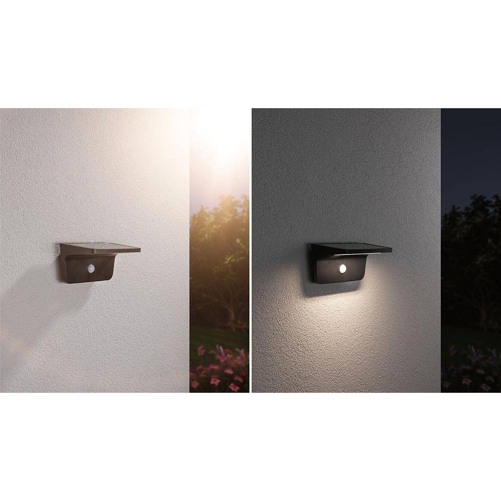 S.Luce Solar LED Sensor Außenwandampe Cyrus mit Orientierungslicht Blitzverkäufe
