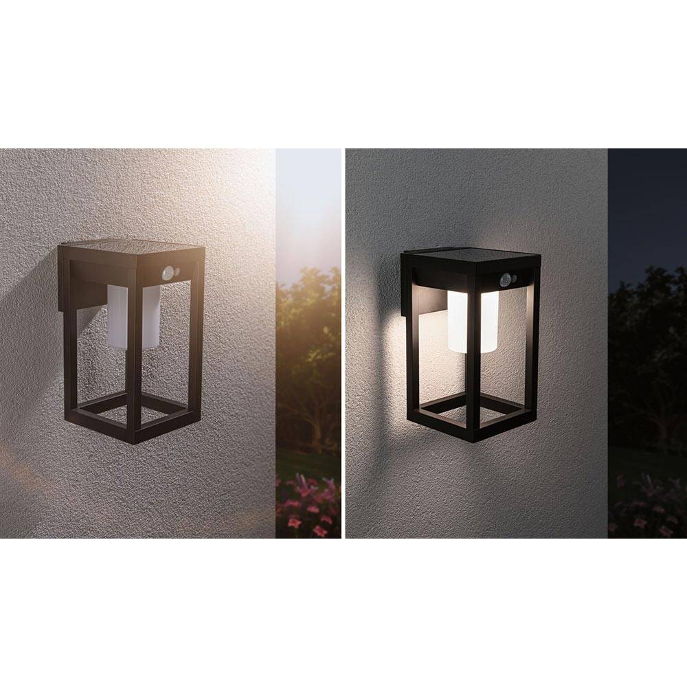 S.Luce Solar LED Außenwandleuchte Marisol mit Bewegungsmelder Schwarz Kostenloser Versand