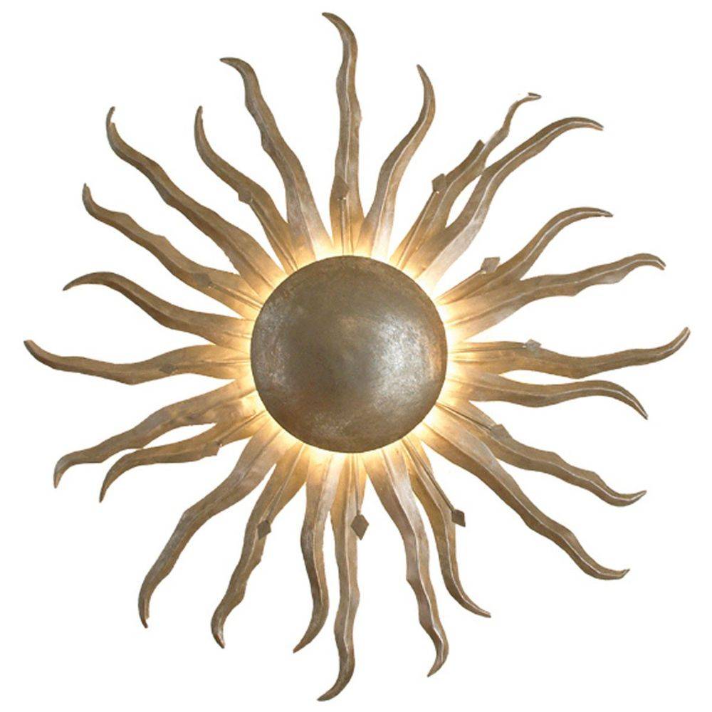 S.Luce Wandleuchte 2-flammig Sonne Grande Eisen Silber Weihnachtsangebot