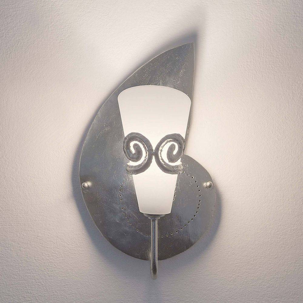 S.Luce Wandleuchte Doppione Links Eisen-Glas Silber Sonderangebot der Fabrik