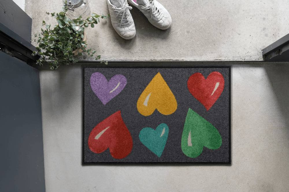Salonloewe Big Hearts Colourful Fußmatte Valentinstagsangebot