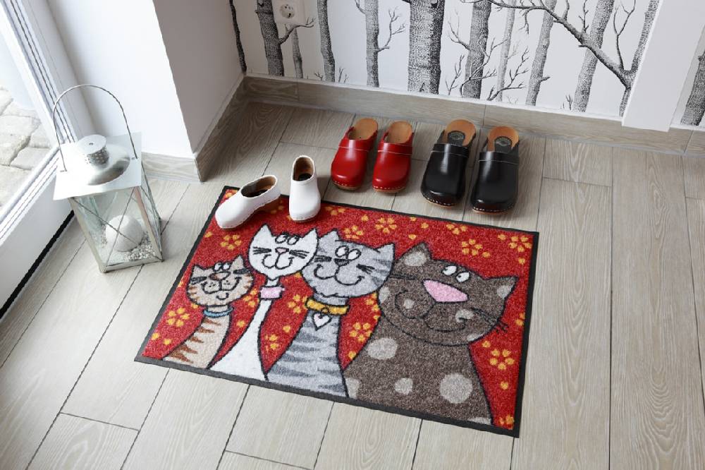 Salonloewe Katzenfamilie Fußmatte Clearance-Verkauf