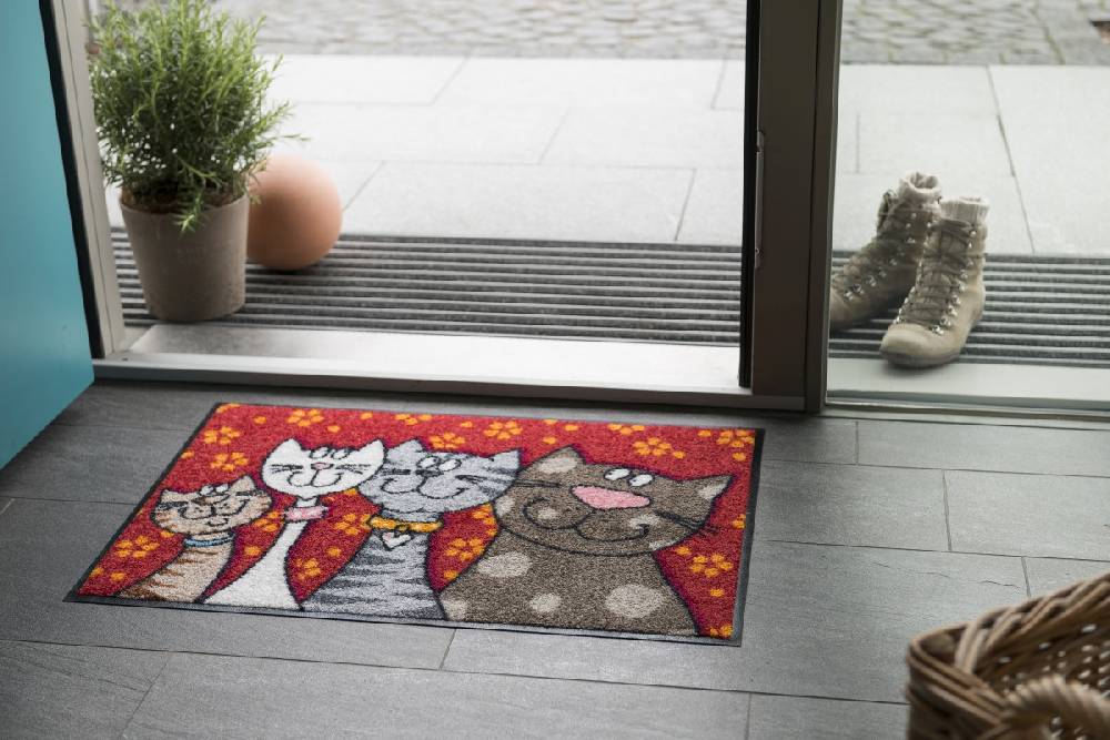 Salonloewe Katzenfamilie Fußmatte Clearance-Verkauf