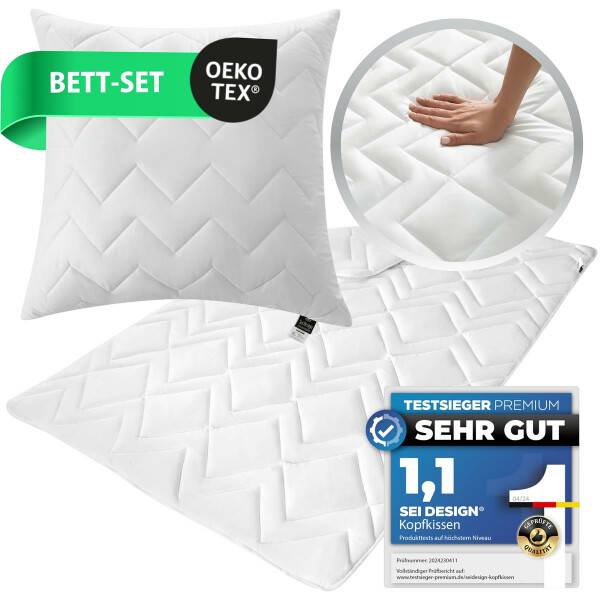 Sei Design Bettset NORDIC COLLECTION Bettdecke Sommer 200x220 + 2 Kopfkissen 80x80 Heißer Verkauf