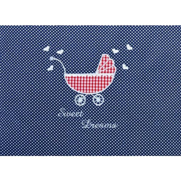 Sei Design 2 Tlg. Babybettwäsche, Pünktchen jeanzblau Riesige Ersparnisse