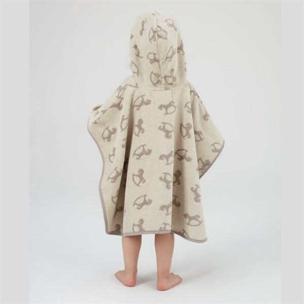 Sei Design Frottee Bade-Poncho mit Kapuze | 100% BIO Baumwolle | organic Kapuzenbadetuch | 3+ Monate bis 3 Jahre Schauckelpferd Nur noch ein Tag übrig