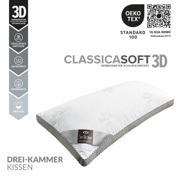 Sei Design 2-er Pack DREI-KAMMERKISSEN Classica Soft 3D 40x80 SWAN Clearance-Verkauf