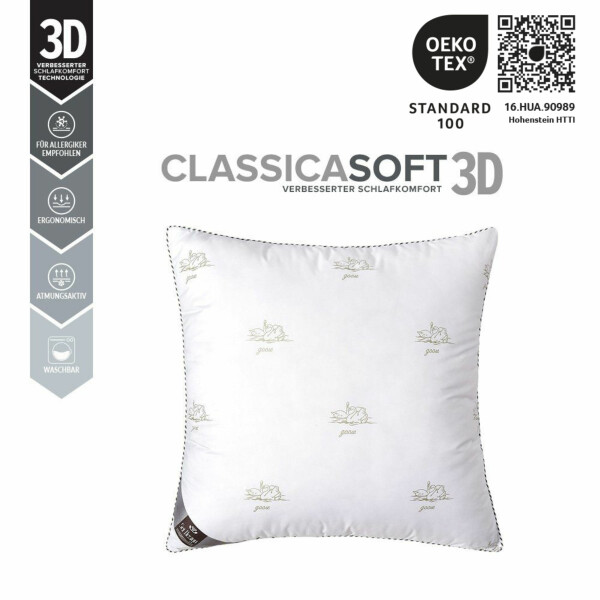 Sei Design 2-er Pack DREI-KAMMERKISSEN Classica Soft 3D 80x80 SWAN Kostenloser Versand international