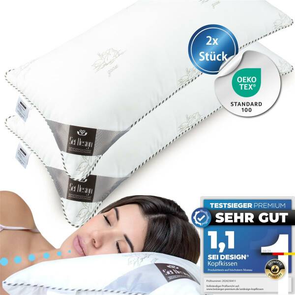 Sei Design 2-er Pack Kopfkissen Air Softfill Collection SWAN, 40x80 cm Begrenzt auf 3 Tage