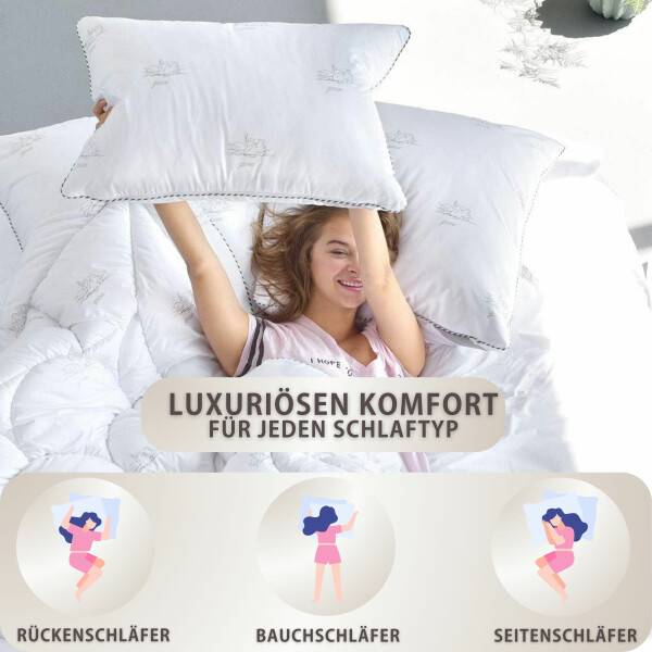 Sei Design 2-er Pack Kopfkissen Air Softfill Collection SWAN, 40x80 cm Begrenzt auf 3 Tage