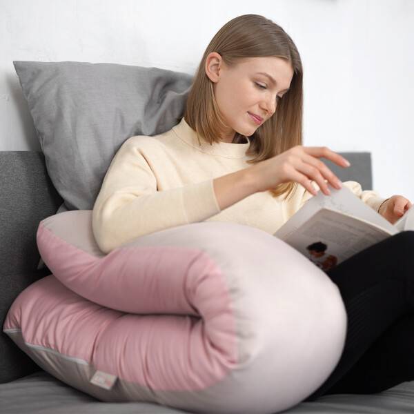 Sei Design Bezug Schwangerschaftskissen Seitenschläferkissen Lagerungskissen Bodypillow | gepolstert und gesteppt mit Reißverschluss waschbar 140 x 75 x 20 cm Mikrofaser puder-taupe Im Verkauf