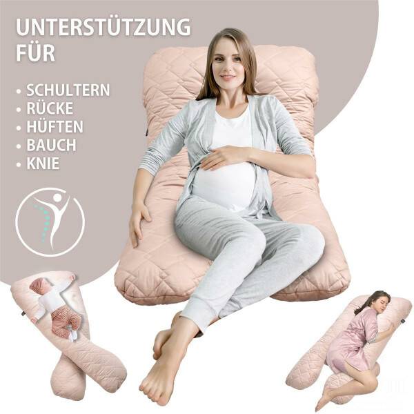 Sei Design Bodypillow | Bezug gepolstert und gesteppt mit Reißverschluss waschbar 140 x 75 x 20 cm beige 2025