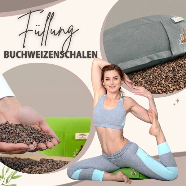 Sei Design Halbmond Yogakissen | Meditationskissen mit Buchweizenschalen-Füllung Beige Limitierter Zeitrabatt
