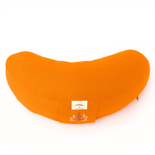 Sei Design Halbmond Yogakissen | Meditationskissen mit Buchweizenschalen-Füllung Orange Versandkostenfrei