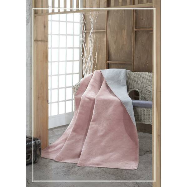 Sei Design Kuscheldecke Kassandra 150x200 | 58% Baumwolle 450 gr /m² Bicolore Rose-Grey Preisnachlass