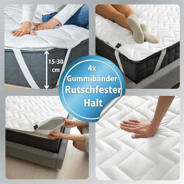 Sei Design Luxus Matrazenschoner Premium CUBE 140x200 mit 4 Gummibände Exklusive Angebote