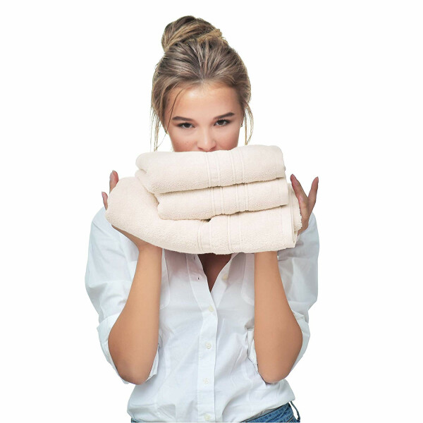 Sei Design 5´er Pack Handtücher 50x100 | Luxus Frottee AQUA FIBRO | 100% Baumwolle Elfenbein Riesige Ersparnisse