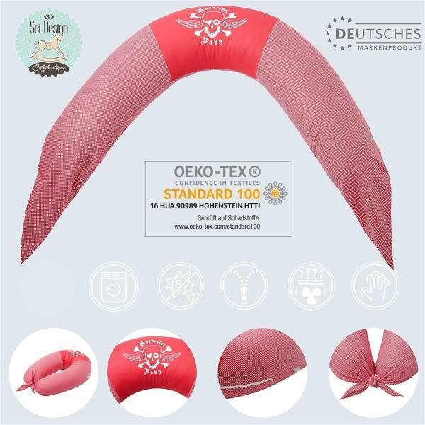 Sei Design Bezug für Stillkissen von Sei Design 190x30cm Rock Rebel rot Discount Store für neue Produkte
