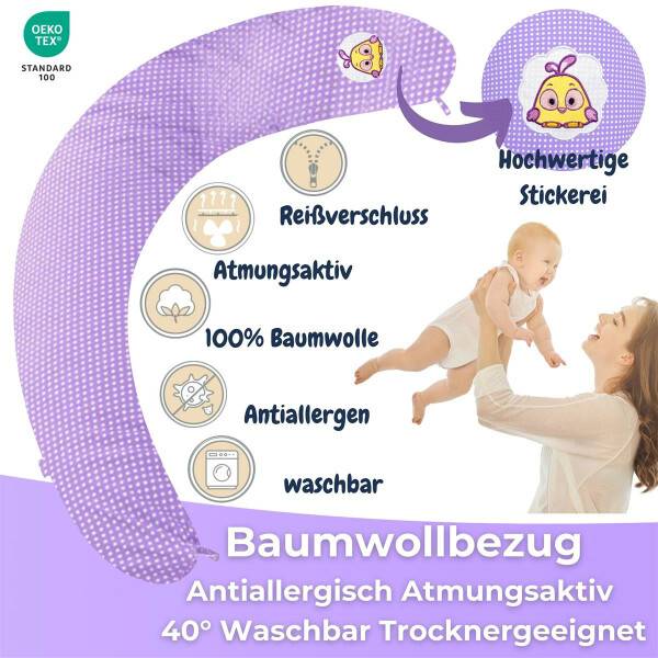 Sei Design Bezug Lila-Kücken Pünktchen 170x30 Super Rabatt
