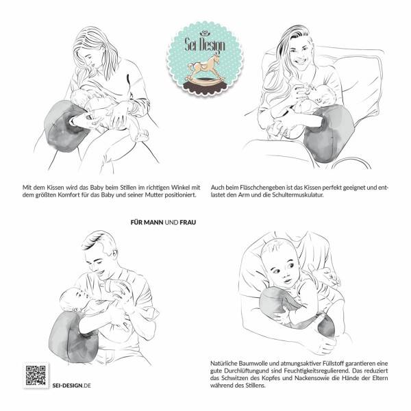 Sei Design Mini Stillkissen für den Arm | Wiegekissen Rosa-Häschen Clearance-Verkauf