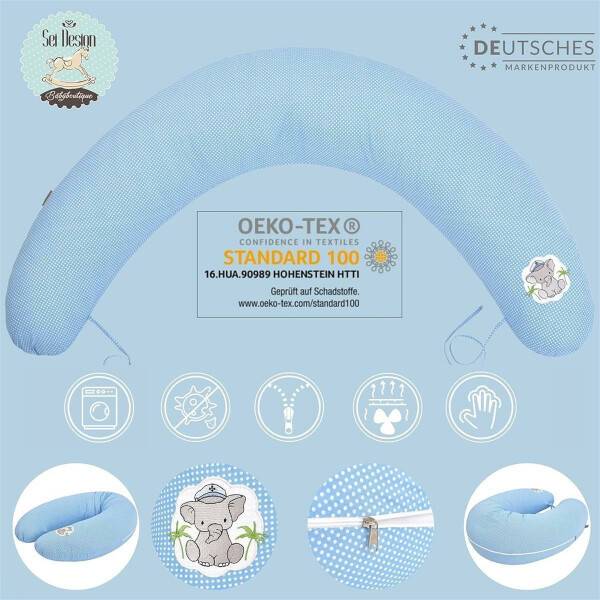 Sei Design SET Stillkissen 170x30 + 1x Extra Bezug | Füllung EPS Mikroperlen | Captain Cruise Fabrikladen