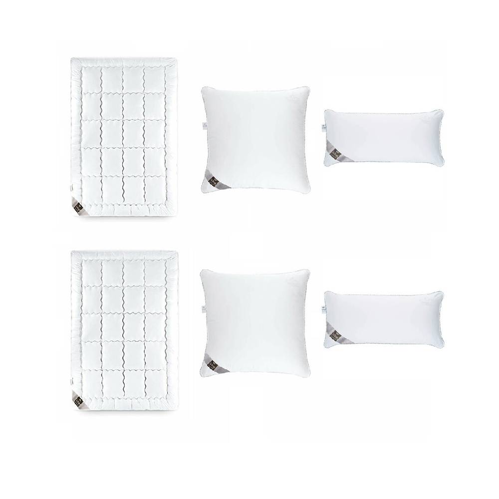 Sei Design SWAN DeLuxe Bett-SET BIG - 2x Bettdecke 135x200 Winter + 2 Kopfkissen 40x80 u. 80x80