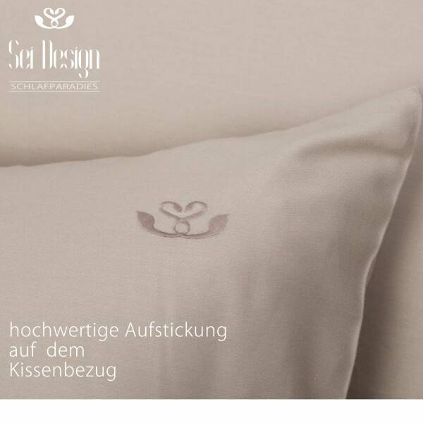 Sei Design Sei Design Bettset aus 100% Mako Satin Baumwolle Sand Fabrikpreis