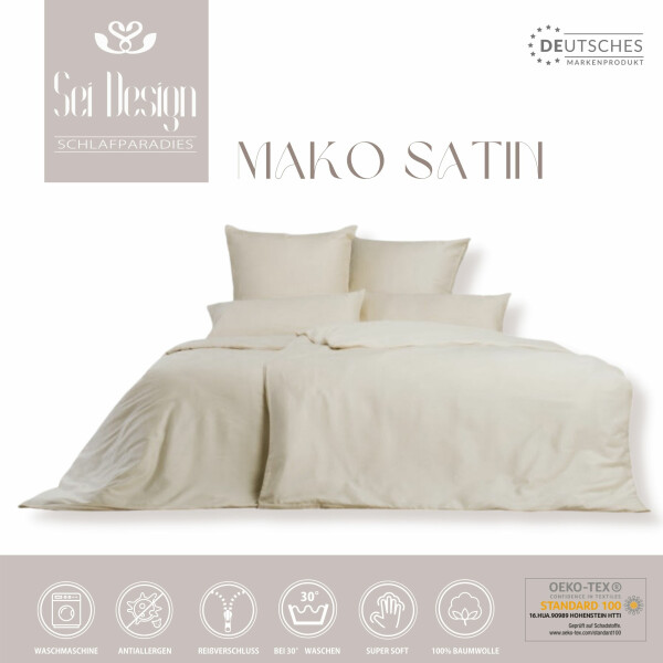 Sei Design Sei Design Bettset Mako Satin 100% Baumwolle Champagner Sonderangebot