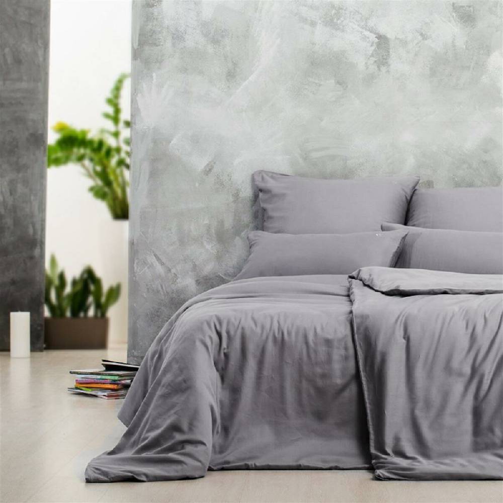 Sei Design Sei Design Bettset Mako Satin 100% Baumwolle Silver-Grey Rabatt
