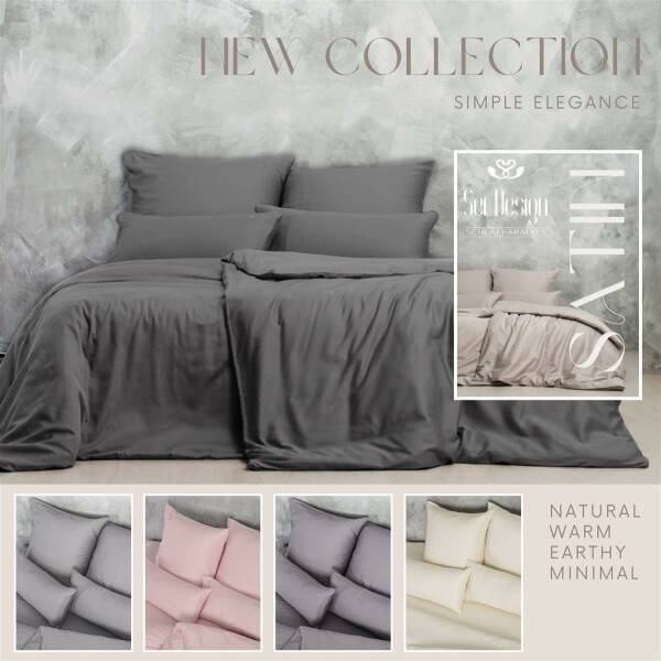 Sei Design Sei Design Bettset Mako Satin 100% Baumwolle Silver-Grey Rabatt