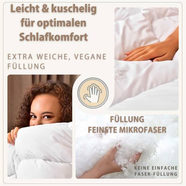 Sei Design SWAN Sommer Faserbett Luxusklasse 135x200 - Leichte Mikrofaser Bettdecke der Premium-Qualität - 150g/m², Öko-Tex Zertifiziert Großer Ausverkauf