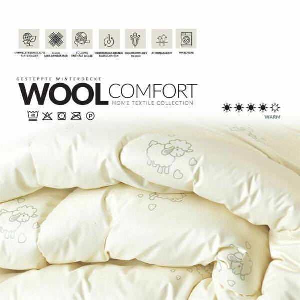Sei Design Winterbettdecke WOOL COMFORT Collection, 155x220 Vatertagsangebot