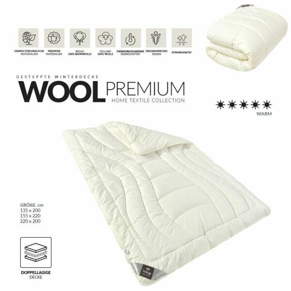 Sei Design Winterbettdecke WOOL PREMIUM Collection, 135x200 Jubiläumsangebot