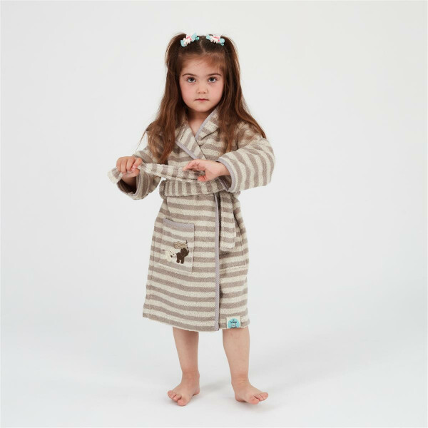 Sei Design Frottee Baby Bademantel | 100% BIO Baumwolle | 6+ bis 3-4 Jahre | Kinder Bademantel Elefantenbande Online Outlet