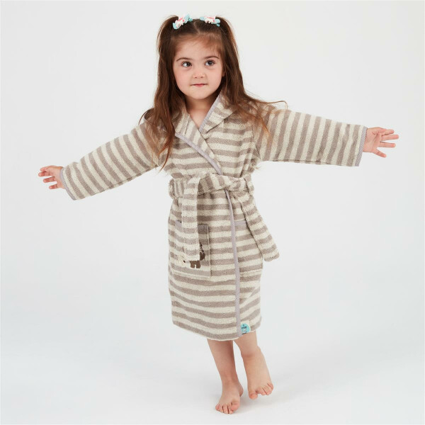 Sei Design Frottee Baby Bademantel | 100% BIO Baumwolle | 6+ bis 3-4 Jahre | Kinder Bademantel Elefantenbande Online Outlet