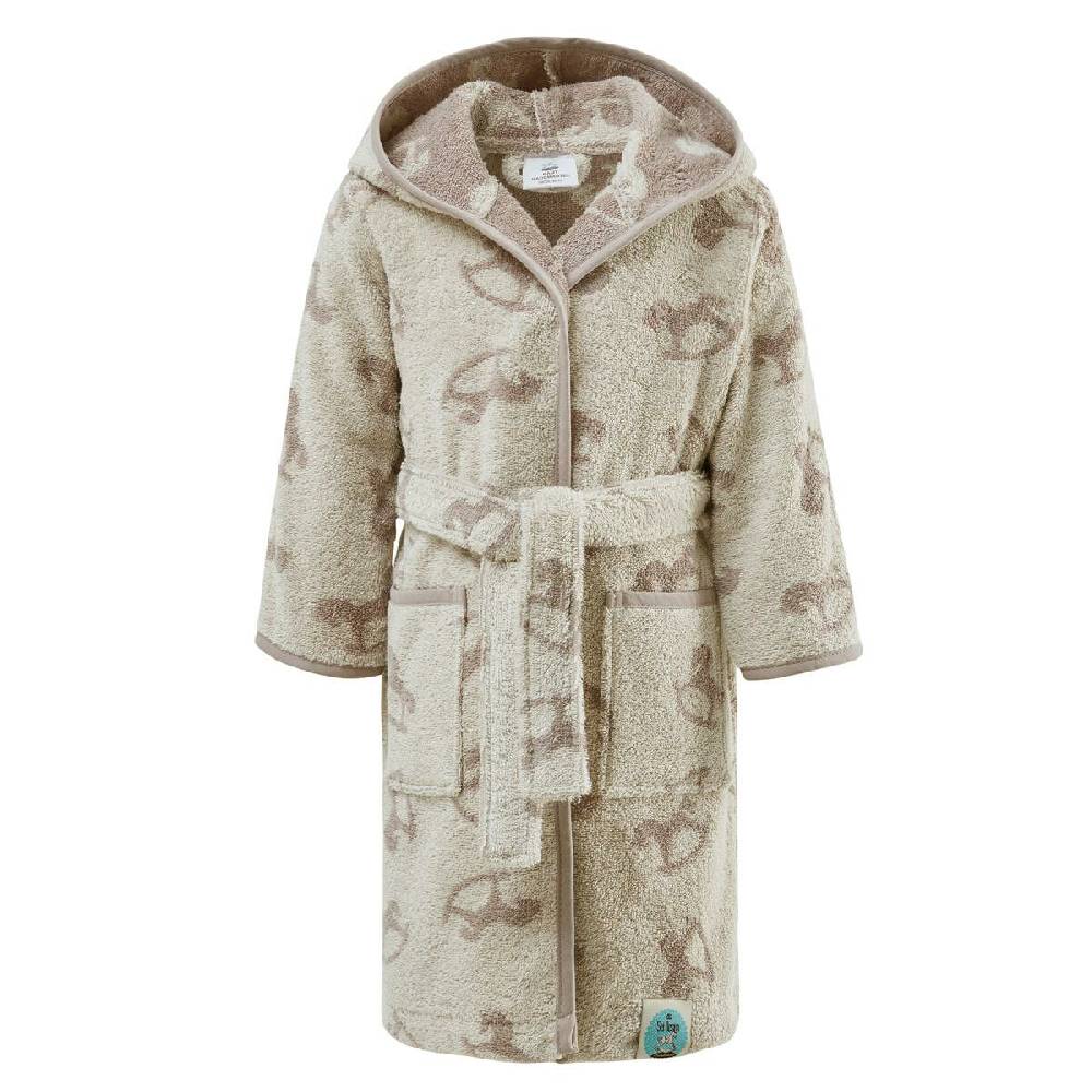 Sei Design Frottee Baby Bademantel | 100% BIO Baumwolle | 6+ bis 3-4 Jahre | Kinder Bademantel Schauckelpferd Zeitlich begrenztes Angebot