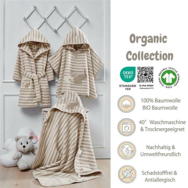 Sei Design Frottee Baby Bademantel | 100% BIO Baumwolle | 6+ bis 3-4 Jahre | Kinder Bademantel Schauckelpferd Zeitlich begrenztes Angebot