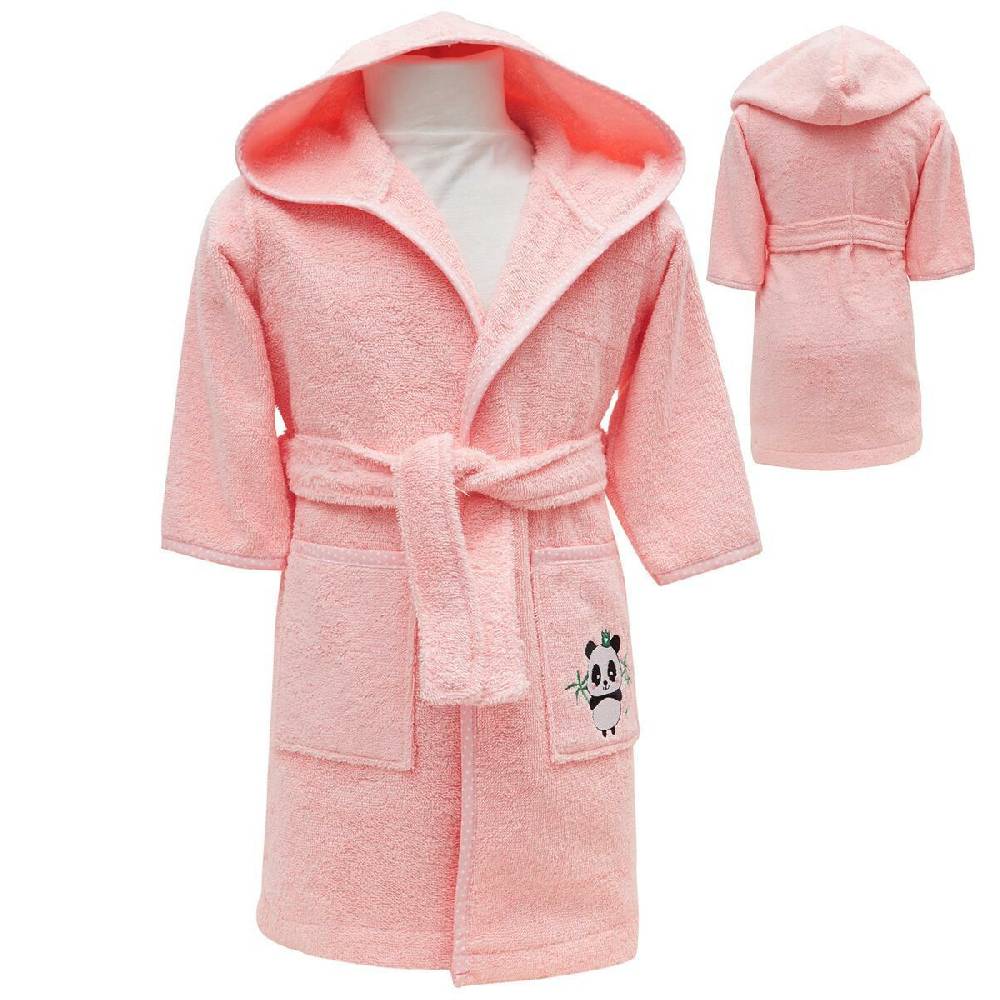 Sei Design Frottee Baby Bademantel | 100% BIO Baumwolle | Kinder Bademantel 98/104 Rosé Exklusive Angebote