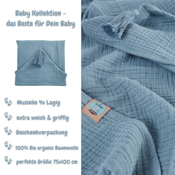 Sei Design Sei Design Musselin Badeponcho aus 100% BIO Baumwolle 75x100 Jeans Saisonale Angebote