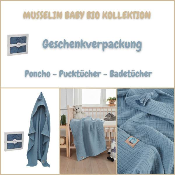 Sei Design Sei Design Musselin Badeponcho aus 100% BIO Baumwolle 75x100 Jeans Saisonale Angebote