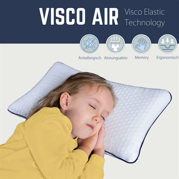 Sei Design Sei Design Visco Air Classic Kinderkopfkissen 50x32x6 mit Memoryeffekt Tägliche Deals