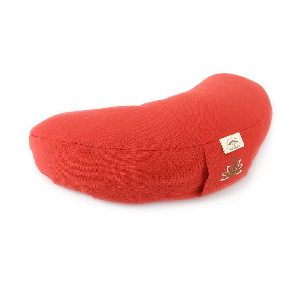Sei Design Halbmond Yogakissen | Meditationskissen mit Buchweizenschalen-Füllung Rot Sonderangebote