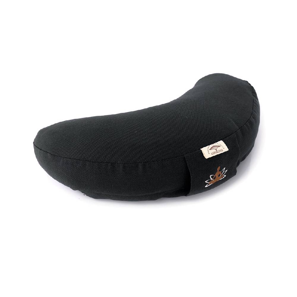 Sei Design Halbmond Yogakissen | Meditationskissen mit Buchweizenschalen-Füllung Schwarz VIP-Rabatte