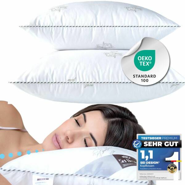 Sei Design Mikrofaser Kopfkissen SWAN, 80x80 cm Doppelpack Fabrikladen